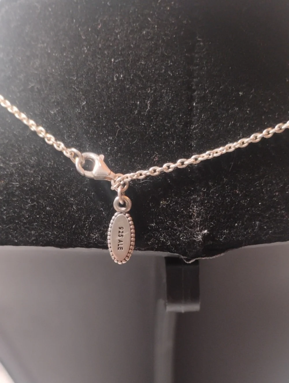 Pandora Lavender Enamel Disc Promise Necklace • Sterling Silver • EUC